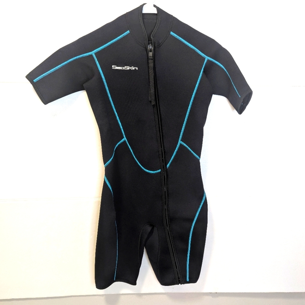 SeaSkin Black and Blue Short Sleeve Women's Wetsuit